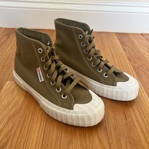 Superga Olive Green High-tops - Size 6
